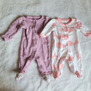 2 Carter's Child of Mine Snap-Up Footed Sleepers Preemie